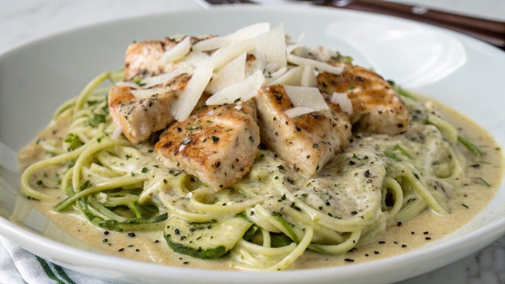 Keto Chicken Alfredo with Zoodles